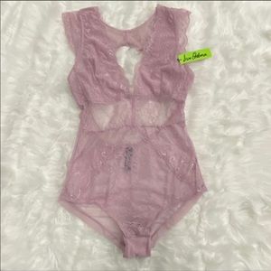 Dawn Pink Lace Cap Sleeve Bodysuit
